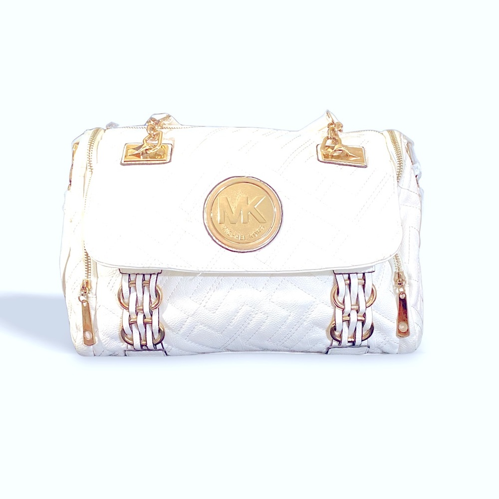 “💫 Stunning Michael Kors White and Gold Handbag 💫